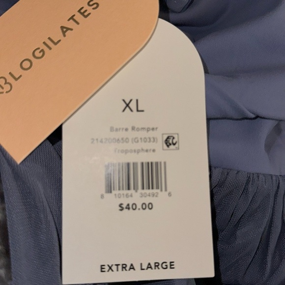 Blogilates Barre Romper Ballerina Mesh Skirt Size XL NWT color Troposphere - Picture 3 of 7